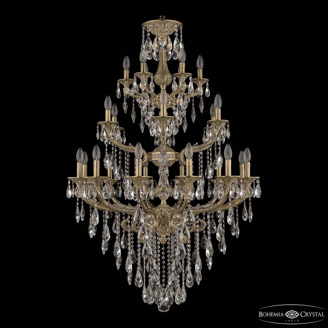 Люстра бронзовая с хрусталём 71116/12+6+6/300/3d B FP