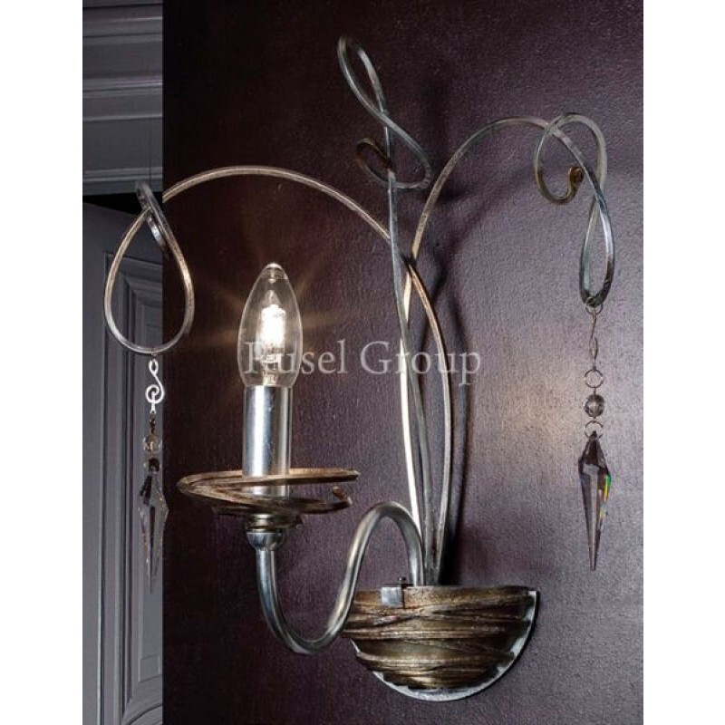 Настенный светильник Masca Mozart 1874/A1 Argento patinato