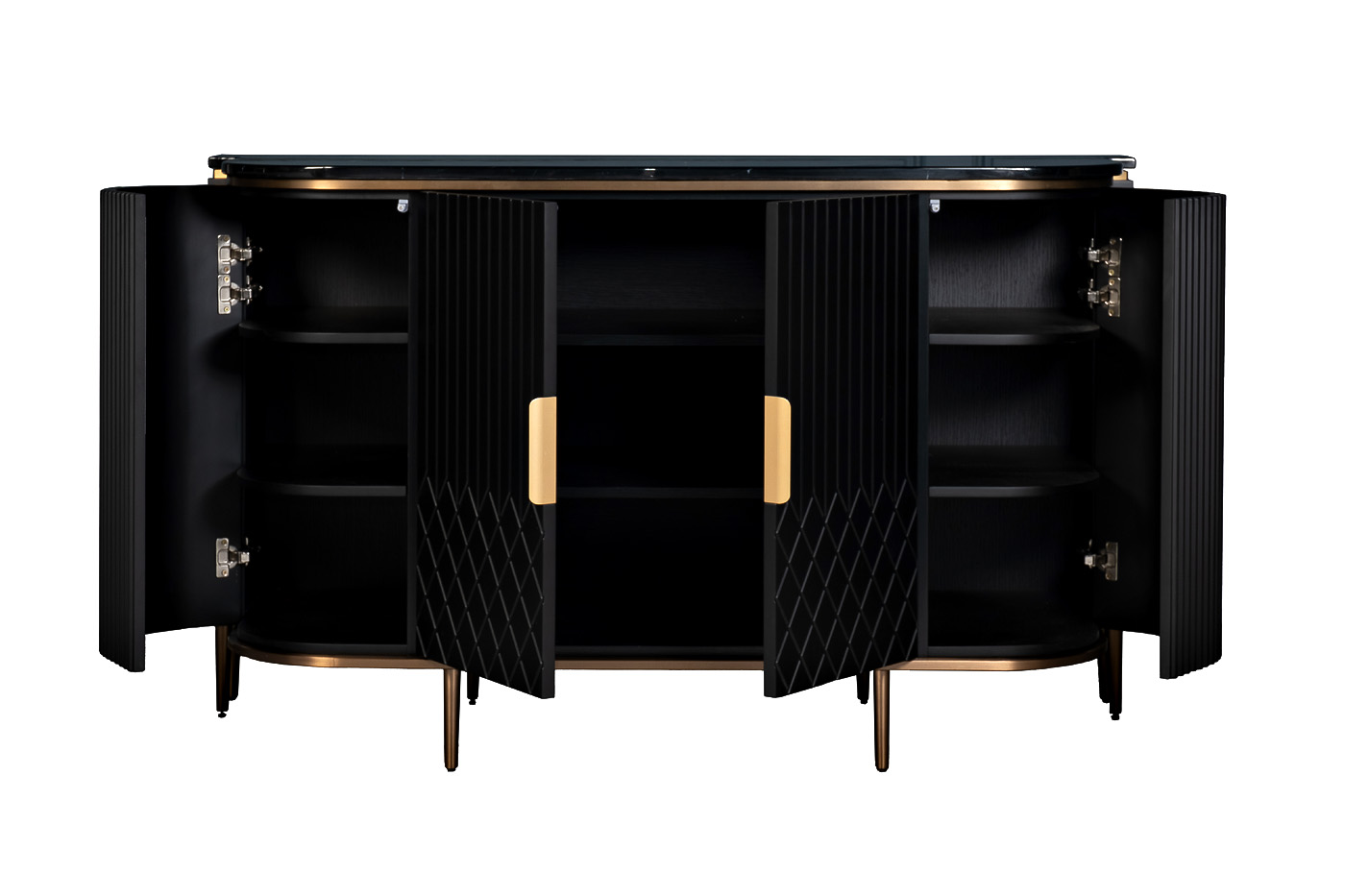 Комод округлый черный Garda Decor 77IP-2310