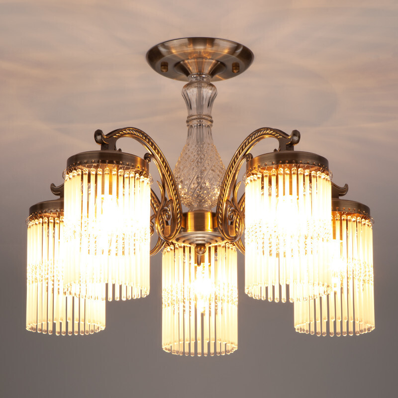 Люстра на штанге Eurosvet 60014/5 античная бронза