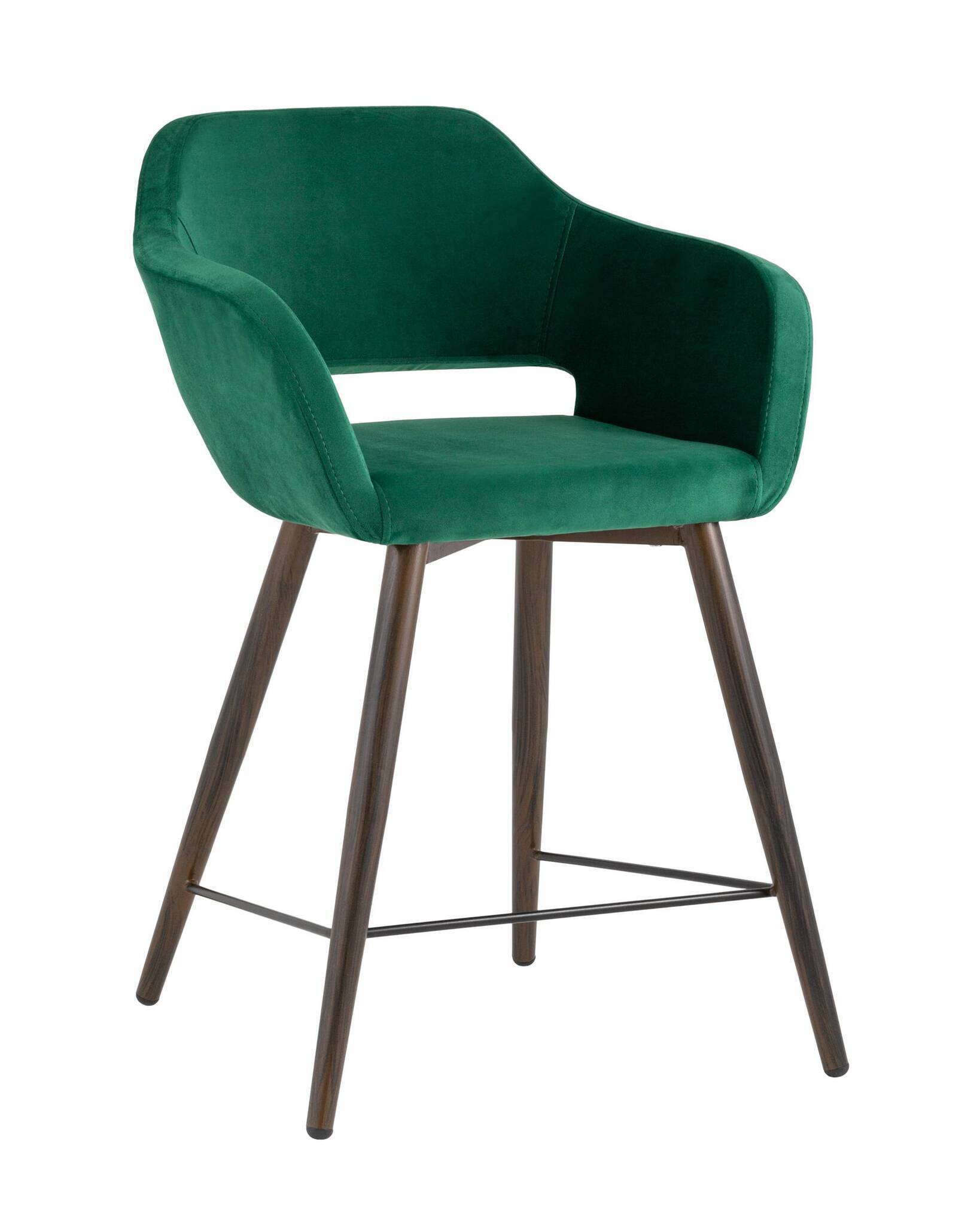 Стул полубарный Саймон велюр тёмно-зелёный Stool Group