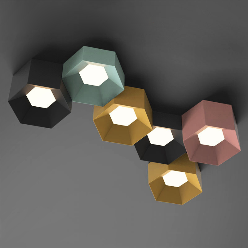 Потолочный светильник HEXAGON A H18 Light green by ImperiumLoft