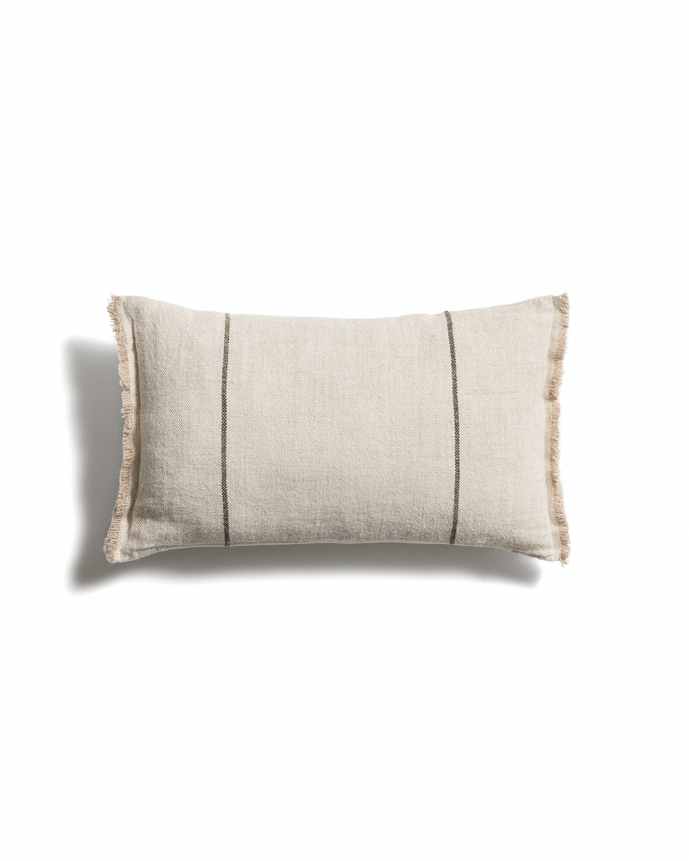 Чехол для подушки Lidore из бежевого льна с зелеными полосами, 30 x 50 см La Forma 481449