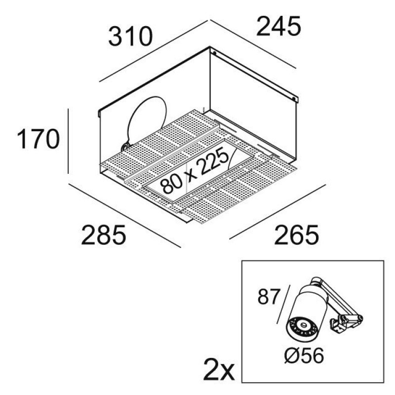 Встраиваемый потолочный светильник Delta Light SPLITBOX 2 + 2 x SPLITBOX SPOT RB50