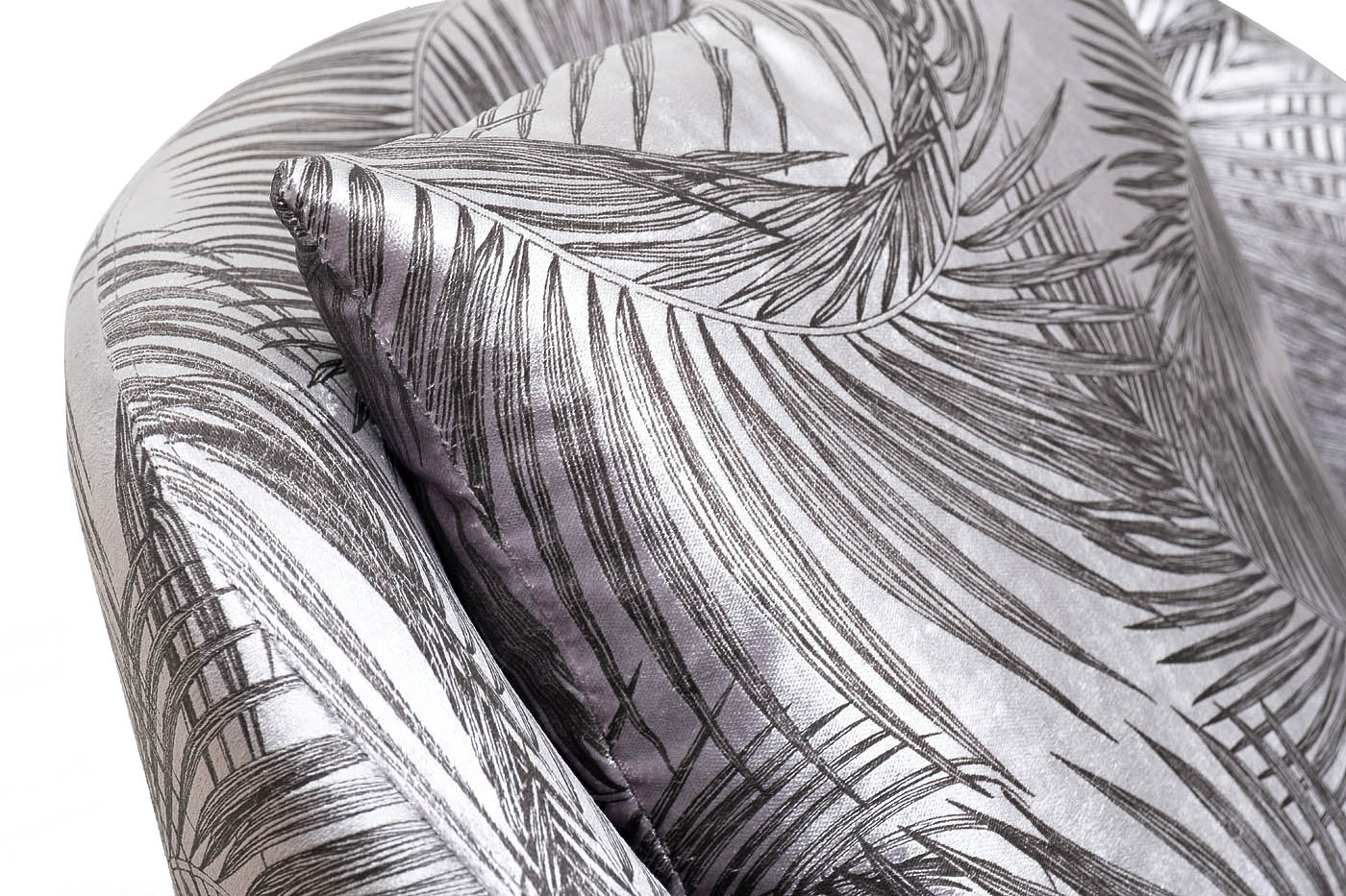 Кресло Verona вращающееся вельвет принт Листья Garda Decor VERONA-VALDES110-SER