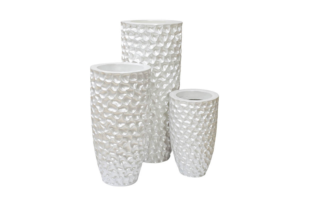 Кашпо жемчужно-белое Garda Decor ZS-C785-19