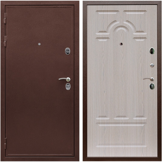 Дверь входная Graf Престиж 2 Антик медь / МДФ 6 мм ФЛ-58 Дуб беленый