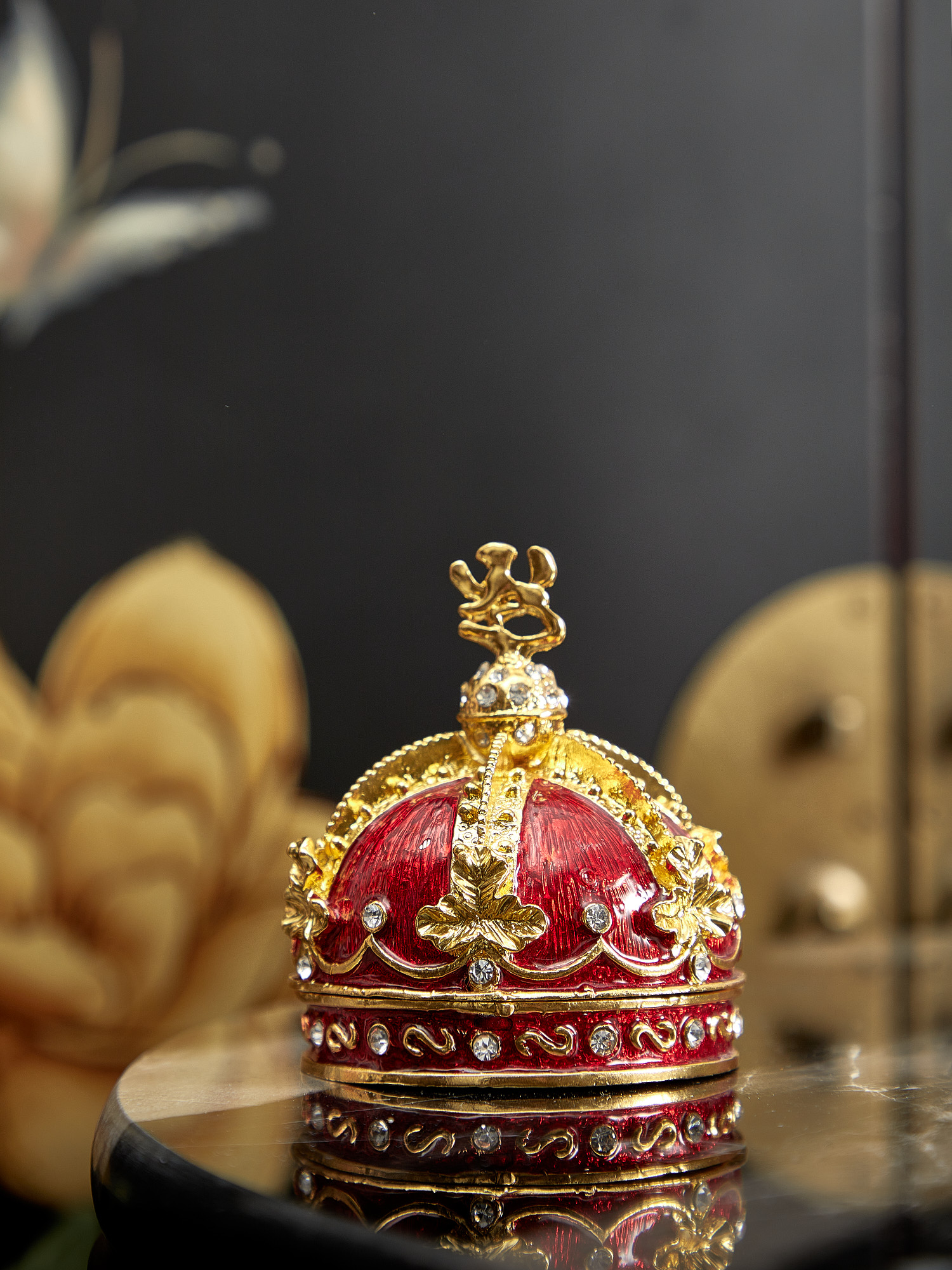 Шкатулка для драгоценностей со стразами Корона Glasar 39-081