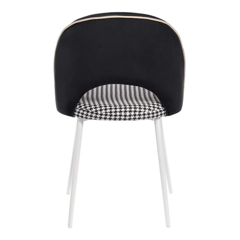 Стул Leo чёрный с жаккардом, с белыми ножками Bradex Home RF 0266