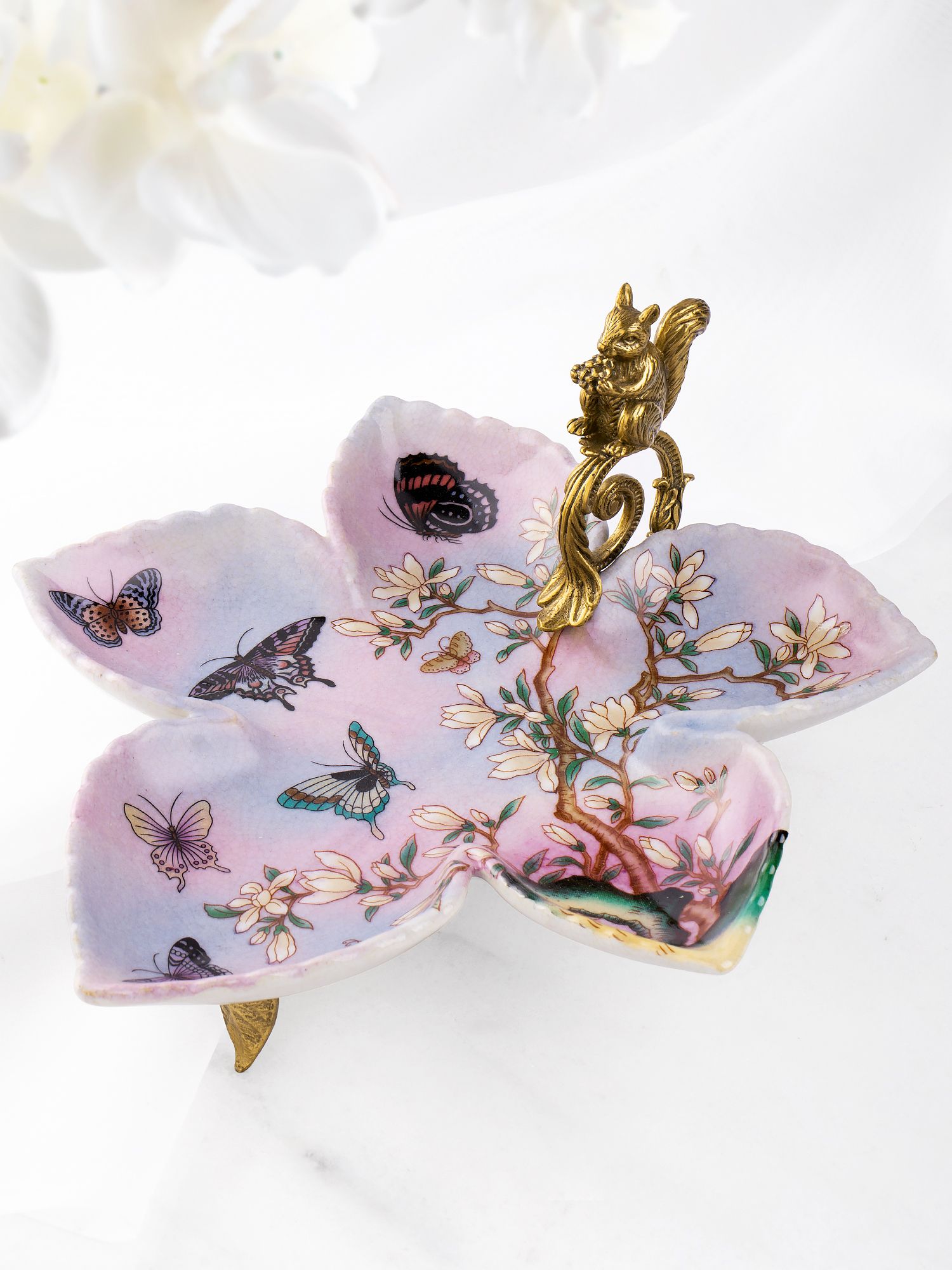 Блюдо с белочкой Glasar C749EC/HLP1535