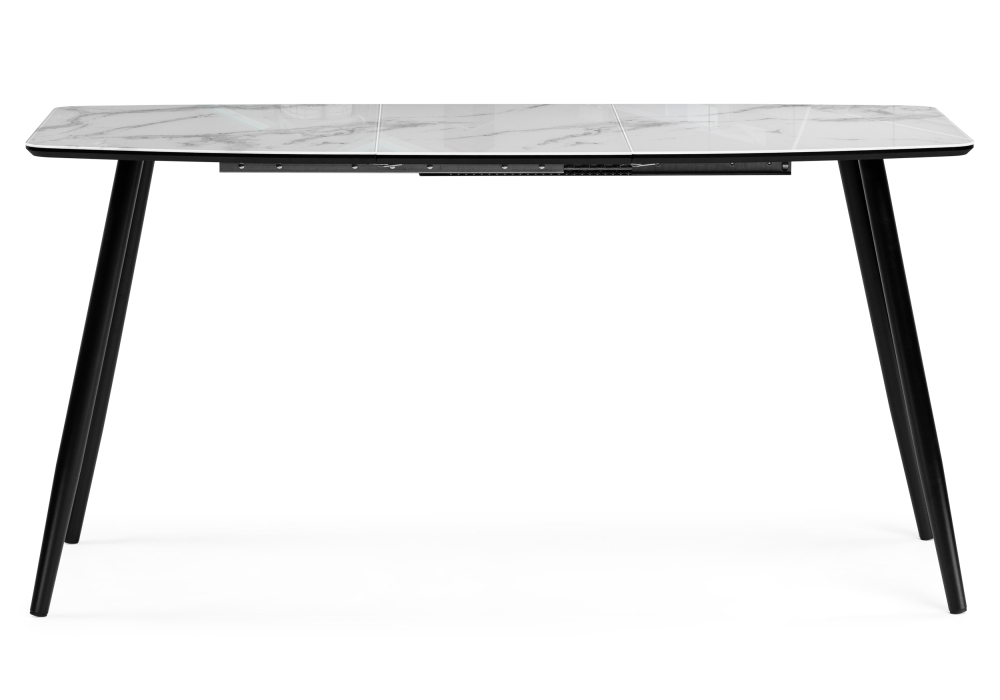 Стол Woodville Эмма вставка стекло / черный / черная шагрень 462139