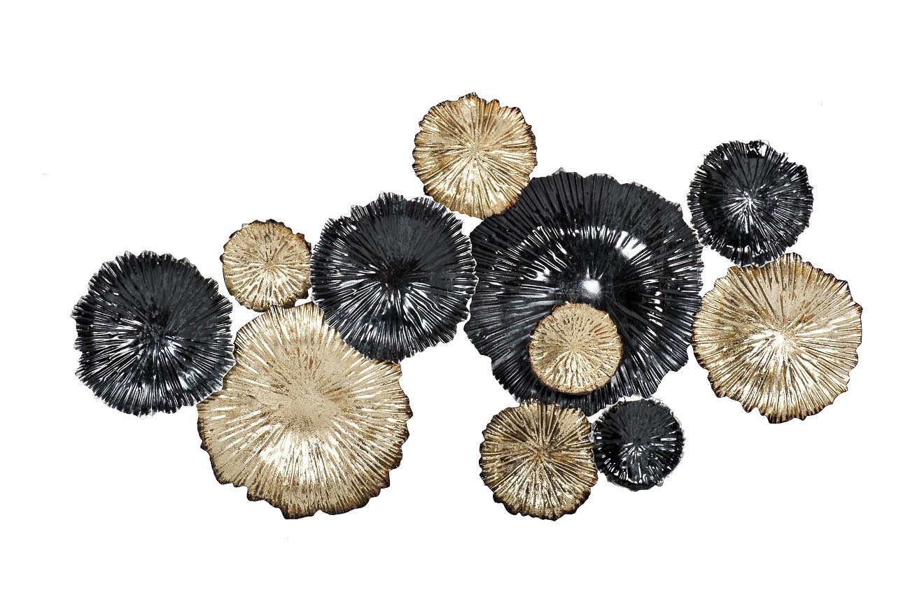 Декор настенный "Цветы" черно-золотые Garda Decor 37SM-0277-R