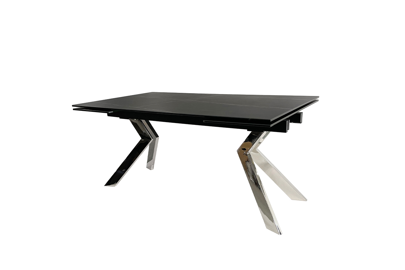 Стол обеденный раскладной керамический черный Garda Decor 83MC-STOL-1756 CH