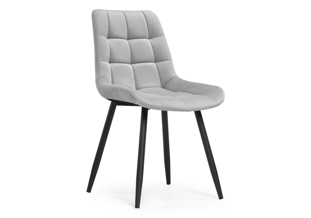 Стул Woodville Челси велюр светло-серый / черный 502090