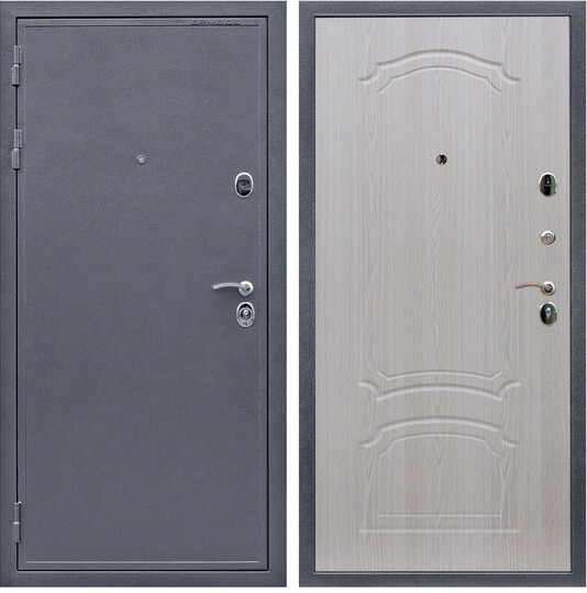 Дверь входная Graf Лондон Антик серебро / МДФ 6 мм ФЛ-140 Дуб беленый