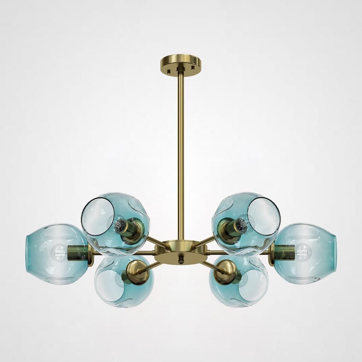 Люстра на штанге MARINE B 6 Gold/Blue by ImperiumLoft