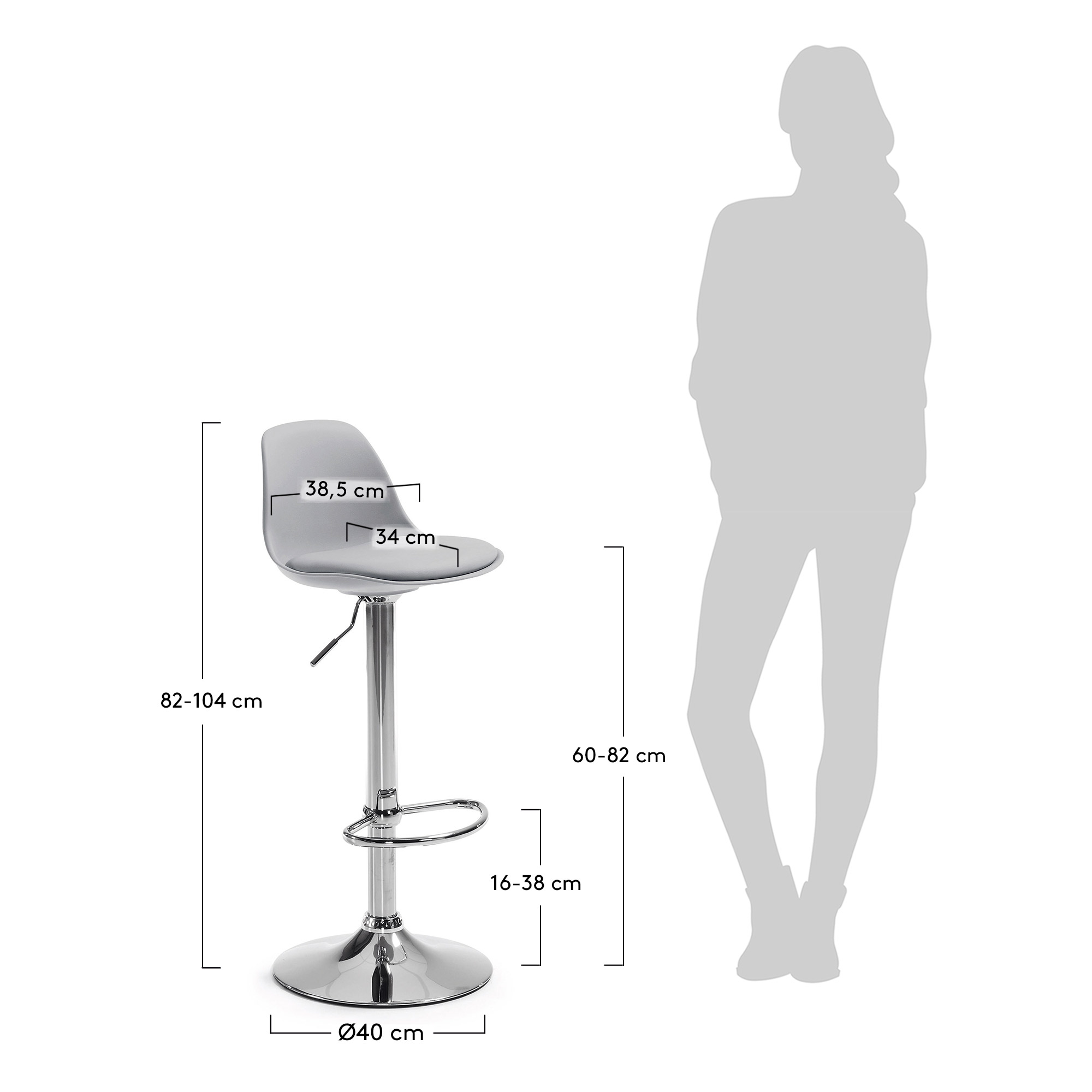 Барный стул Orlando серый La Forma (ex Julia Grup)