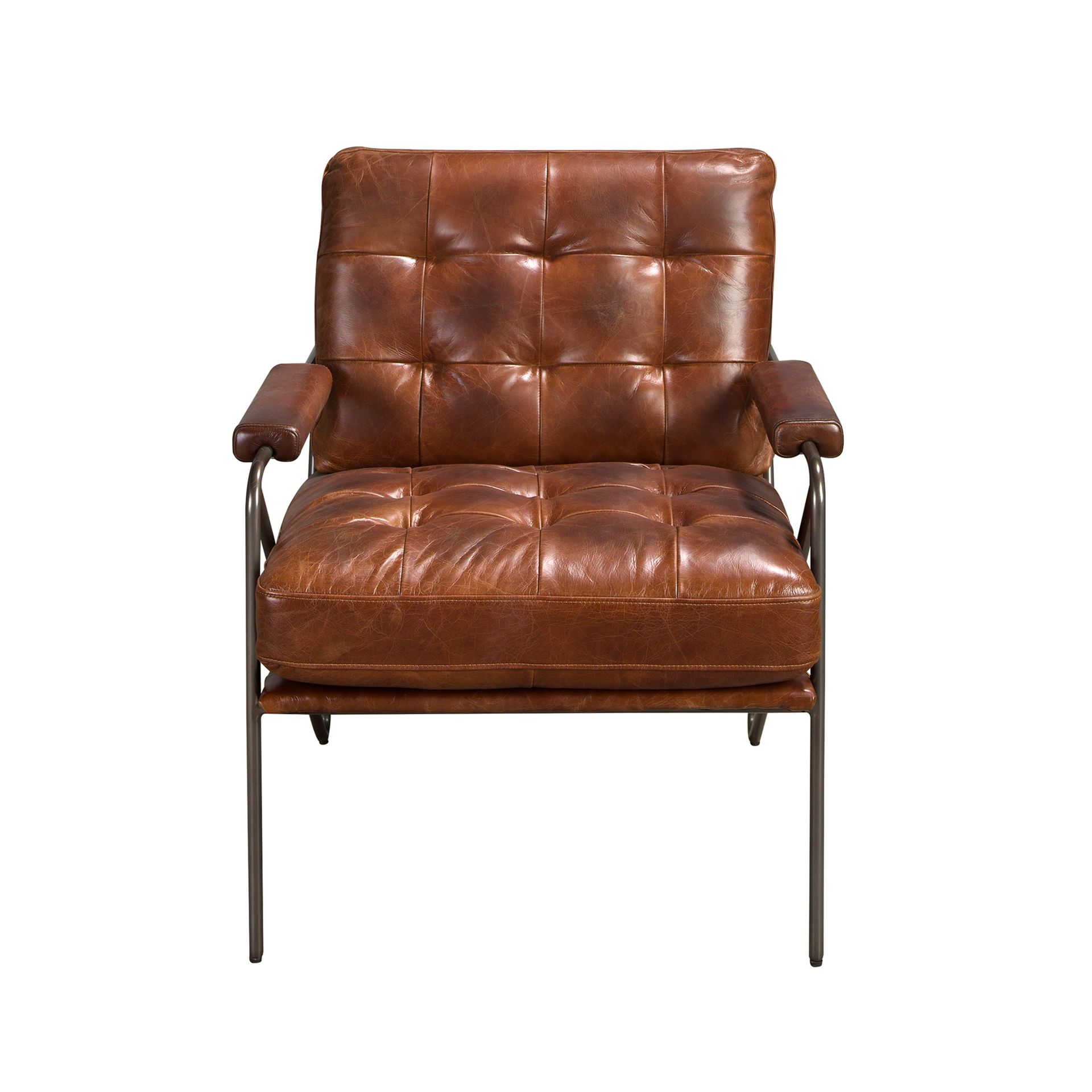 Кресло 5166 из коньячно-коричневой кожи Angel Cerda