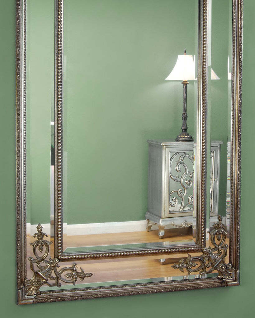 Серебряное напольное зеркало Пабло Louvre Home LHDFM145ZYH-AS