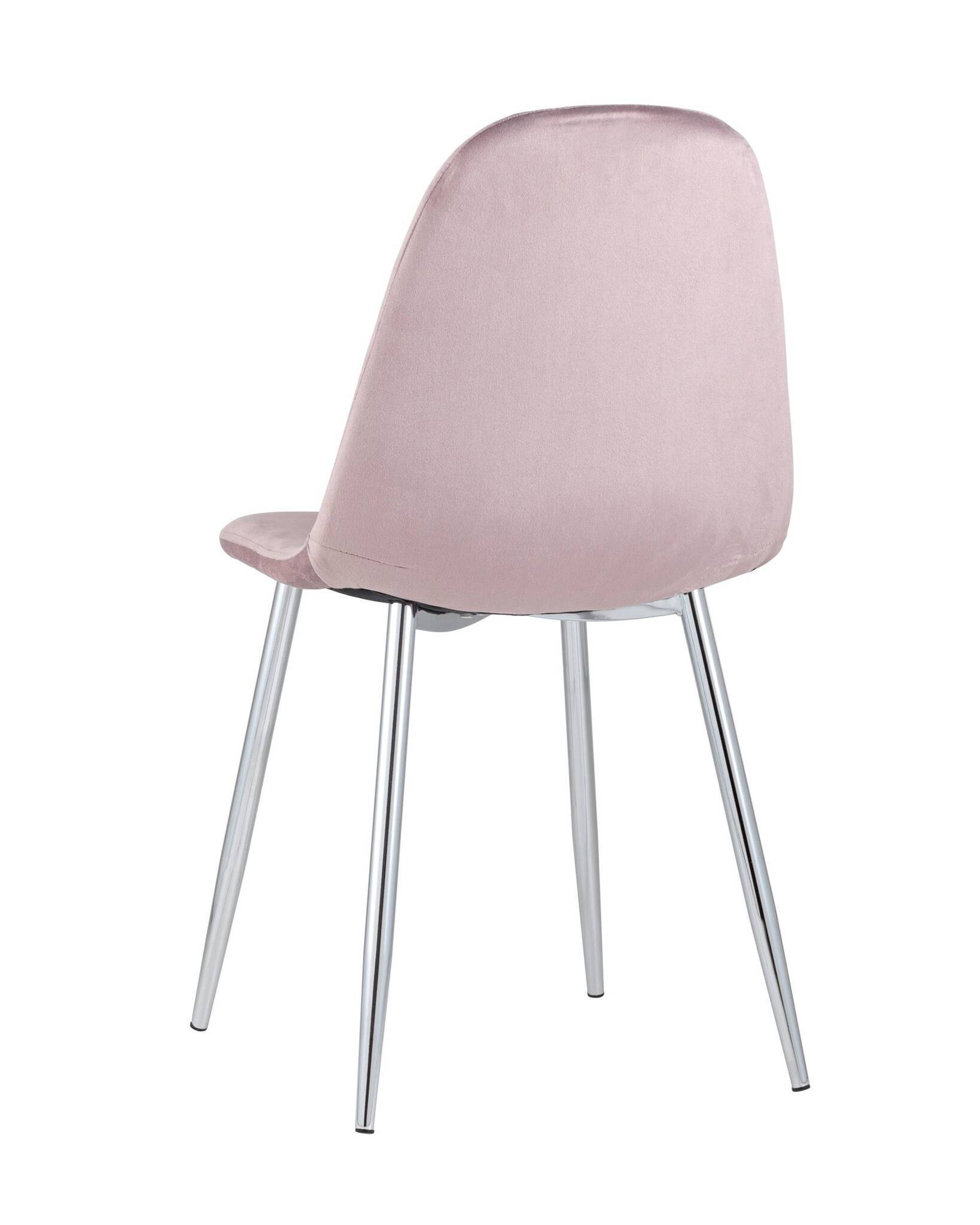 Стул Валенсия велюр розовый хромированные ножки Stool Group