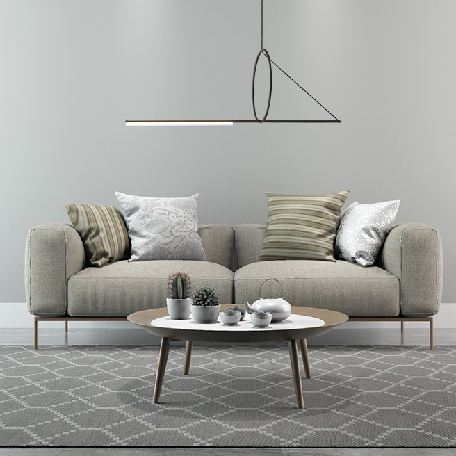 Подвесной светильник SUSPENSION CERCLE ET TRAIT – GRAPHITE SATINE L170 by ImperiumLoft