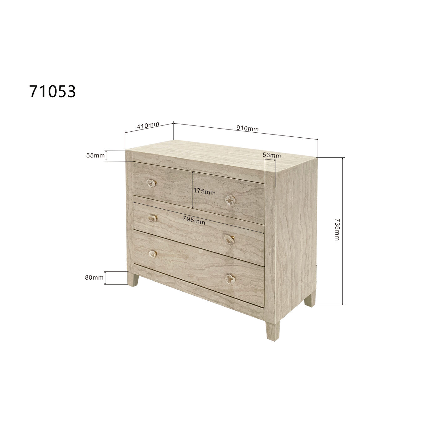 Комод Travertino 91x74cm KARE 71053