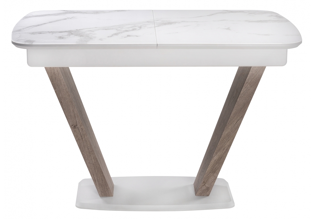 Стол Woodville Петир дуб с пилением / белая шагрень 462110