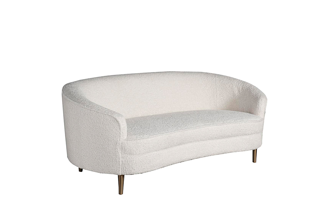 Диван двухместный кремовый (искусственный каракуль) Garda Decor 48MY-1289-L CRE