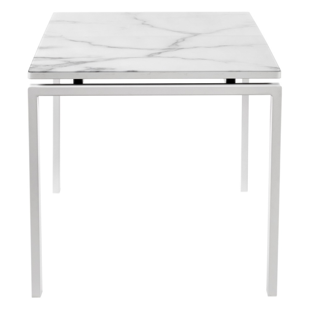 Стол Areal раскладной 140-180х80х75 белый мрамор с белыми ножками Bradex Home RF 0413