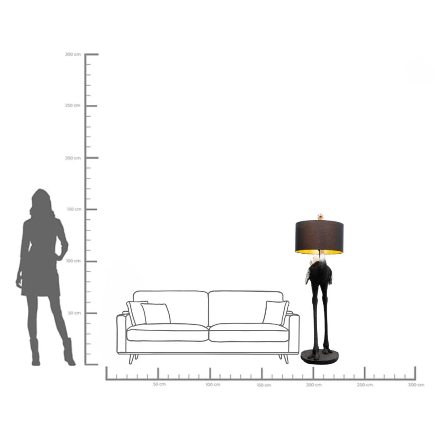 Светильник напольный Animal Ostrich 147cm KARE 57259