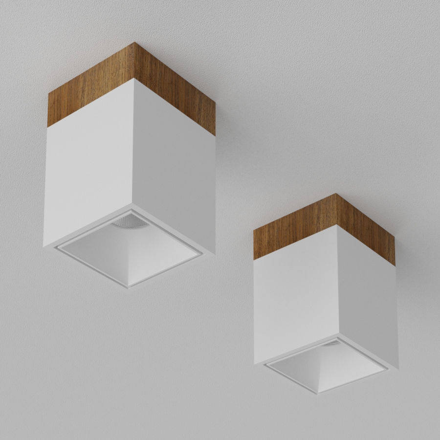 Накладной светодиодный светильник Ledron KUBING 130 Wooden White