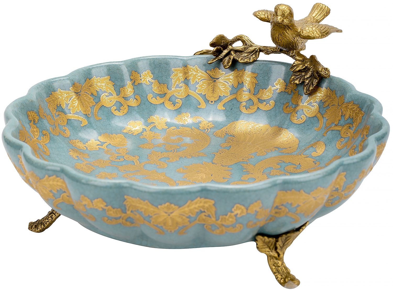 Блюдо с птичкой Glasar 31G2430/C443C/NB4199