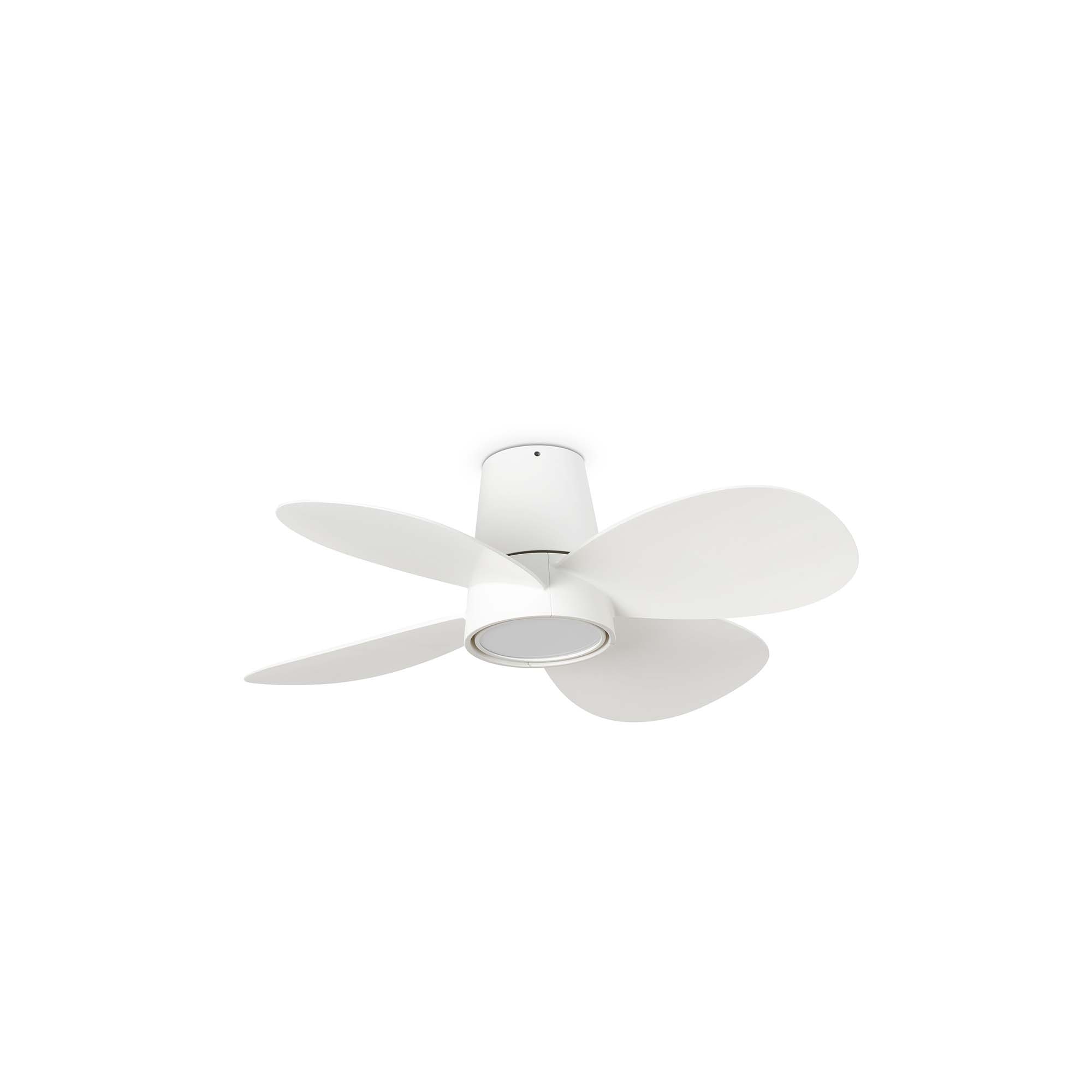 Потолочный вентилятор KLOVER S Ш800mm белый 4 PALAS 18W LED CCT DIM Faro