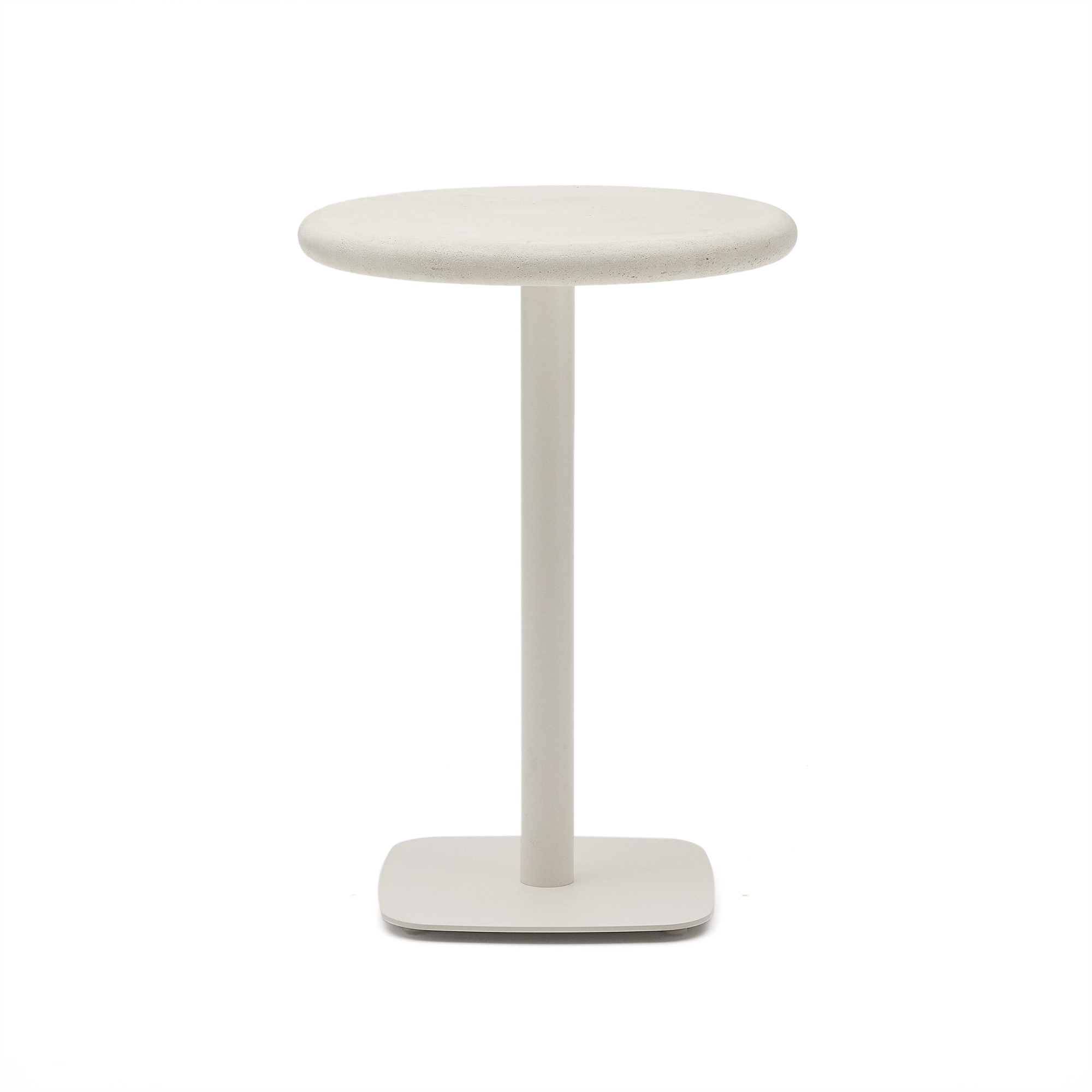 Уличный стол Dina круглый белый из цемента и стали со столешницей Ø70 см La Forma 263213
