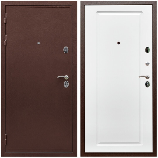 Дверь входная Graf Лондон Антик медь / МДФ 16 мм ФЛ-119 Ясень белый