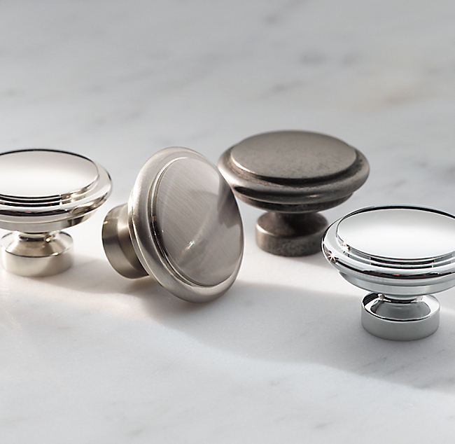 Ручка-кнопка Restoration Hardware Lugarno d.3.2 Polished Nickel