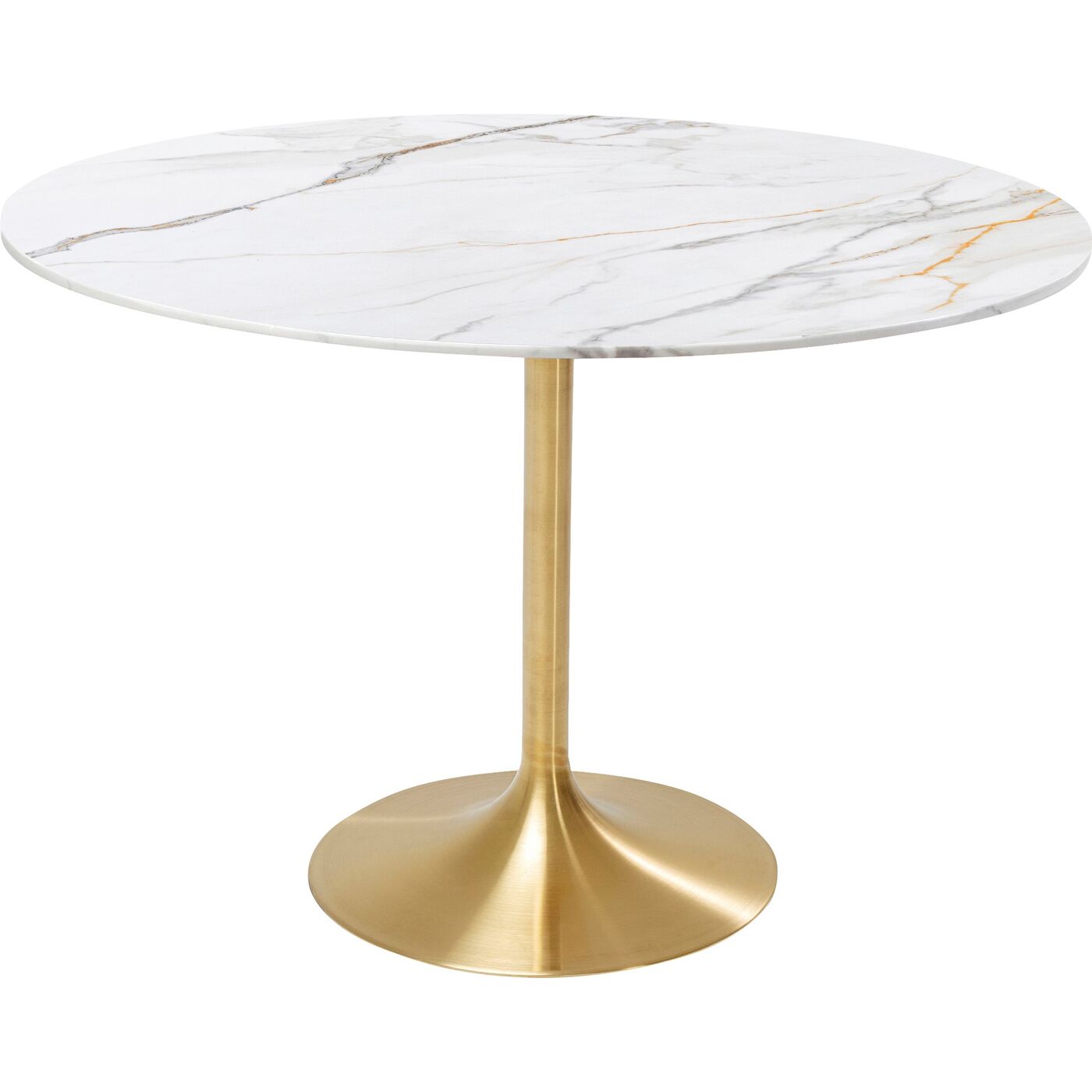 Стол Invitation Set Ceramic White Brass Ø120cm KARE 70493