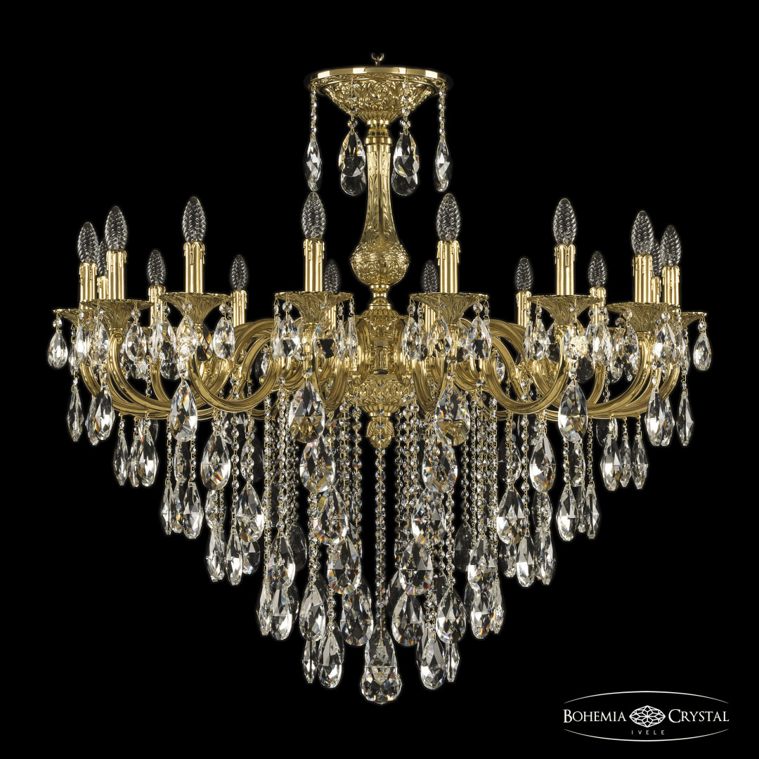 Люстра бронзовая с хрусталём 72101/16/360 B G