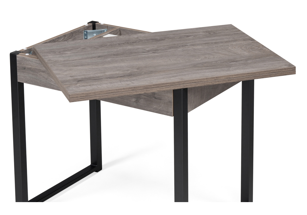 Стол деревянный Woodville Ибби 90(128)х64х77 рошелье / черный матовый 528556