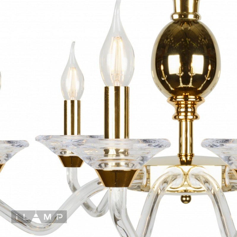 Подвесная люстра iLamp YT2049-8 GD+Cear