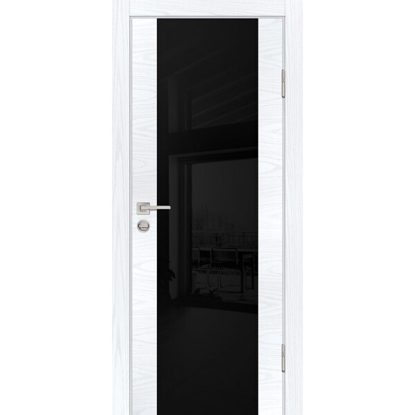 Межкомнатная дверь Graf P-7 черный лакобель Дуб скай белый (2000 х 900)