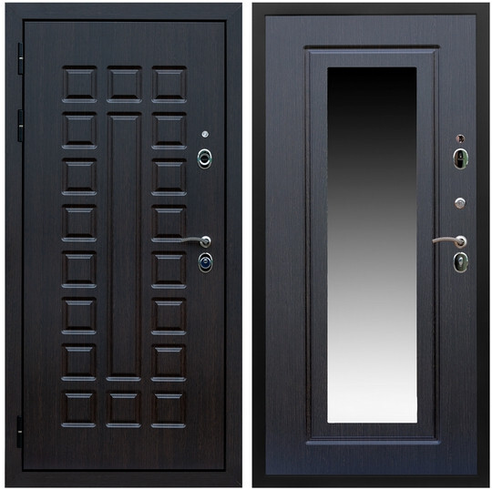 Дверь входная Graf Люксор 3К Шагрень черная / МДФ 16 мм ФЛЗ-120 Венге