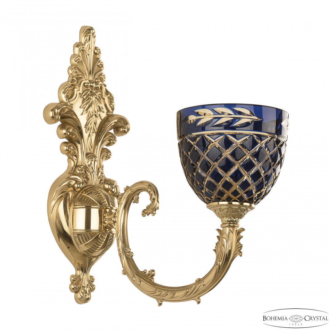 Бра бронзовые с хрусталём 7109B15/1/210 G P1 U Amber-Blue/H-1J