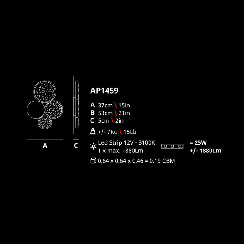 Настенный светильник Serip AP1459 BA