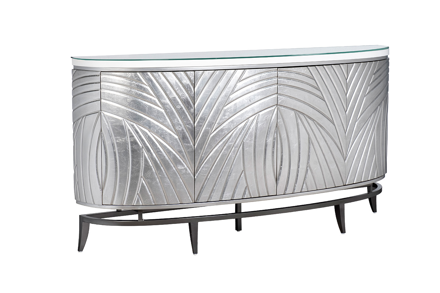Комод серебристый с дверцами Garda Decor ART-2932 Комод серебристый с дверцами Garda Decor ART-2932
