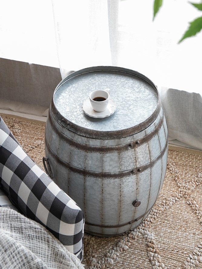 Столик акцентный с ящиком Бочка Glasar SA80117-DS