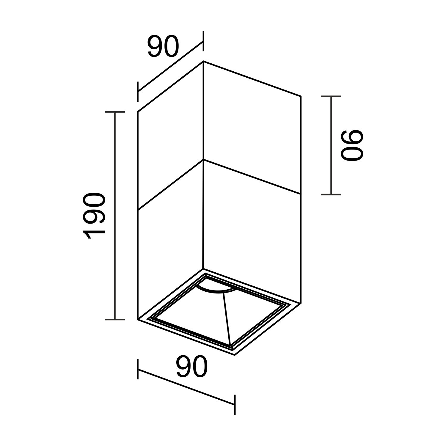 Накладной светодиодный светильник Ledron KUBING 190 Wooden Black