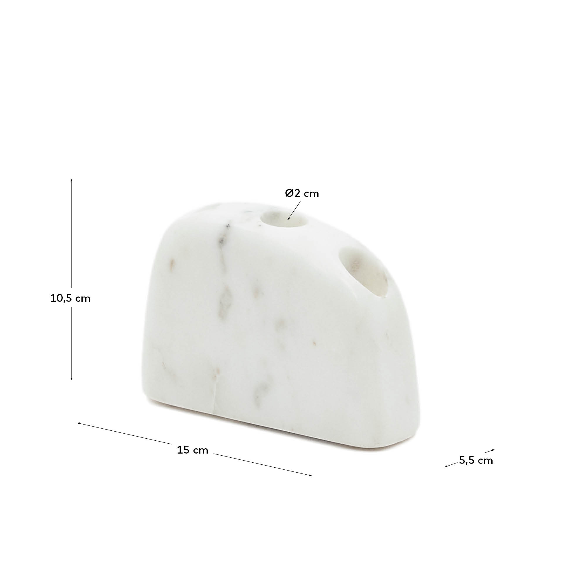 Signe Подсвечник из белого мрамора среднего размера 10 см La Forma (ex Julia Grup)