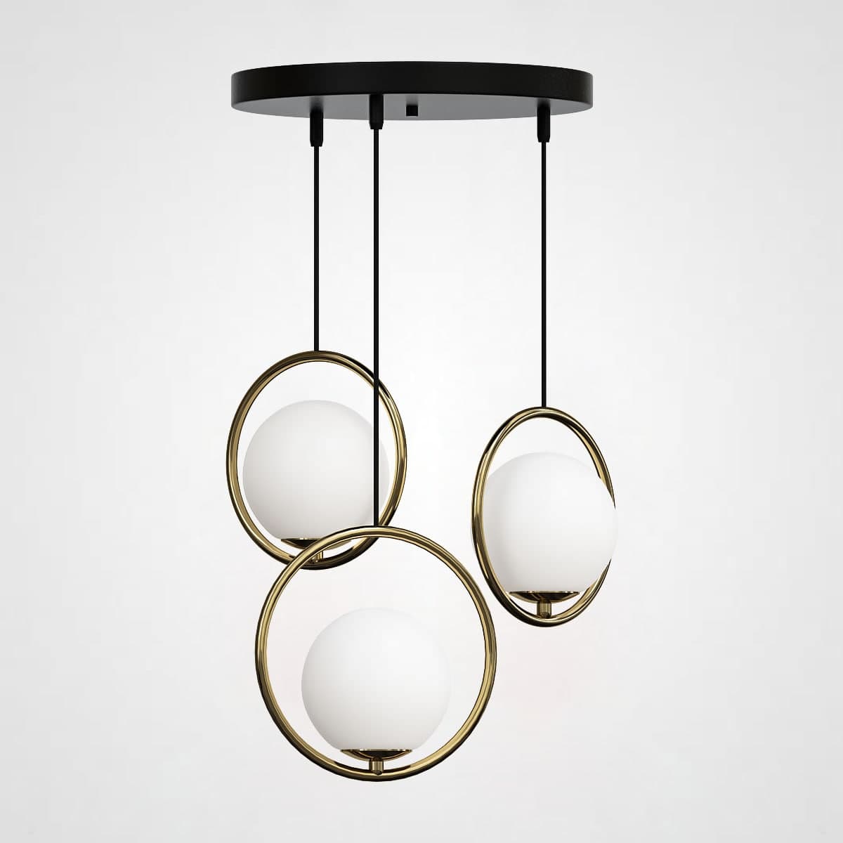 Подвесной светильник HOOP-TRIO Латунь, Круг, Диск by ImperiumLoft