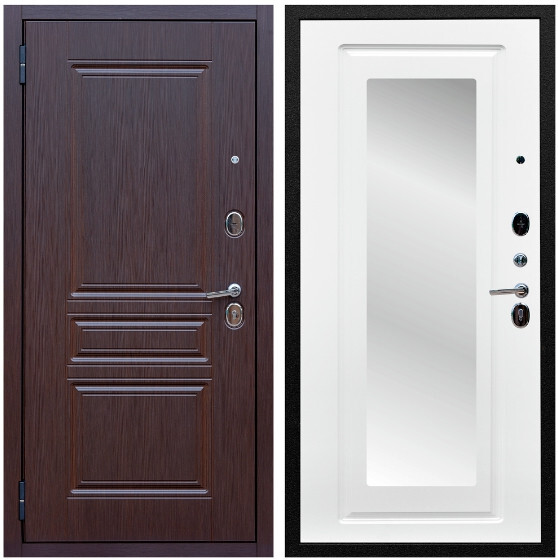 Дверь входная Graf Экстра МДФ 10 мм ФЛ-243 Лиственница шоколад / МДФ 16 мм ФЛЗ-120 Ясень белый